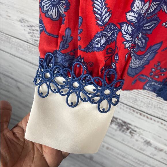 Etcetera Red and Blue Floral Blouse - Picture 4 of 9